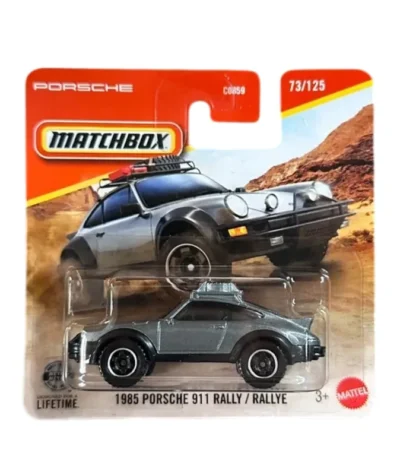 Mașinuță Matchbox Porsche 911 Rally 1985, machetă auto, gri, 1:64